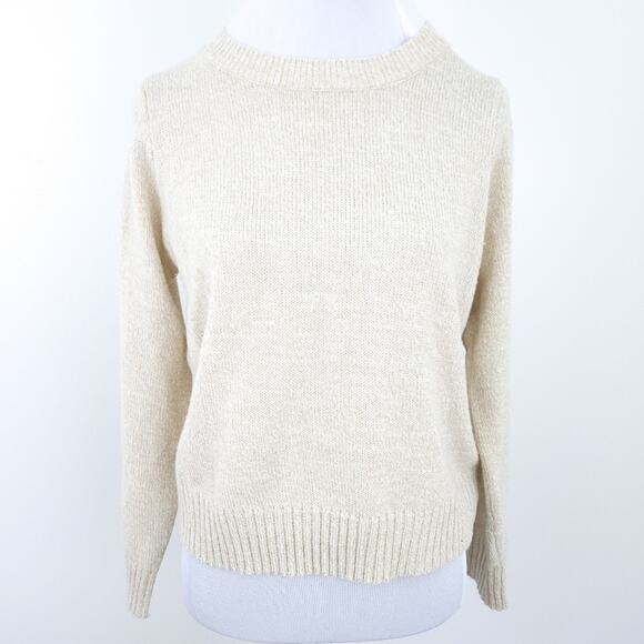 H&M Crewneck Sweater Small Cream/Oatmeal, Soft & Cozy, Long Sleeve Neutral - Picture 1 of 7